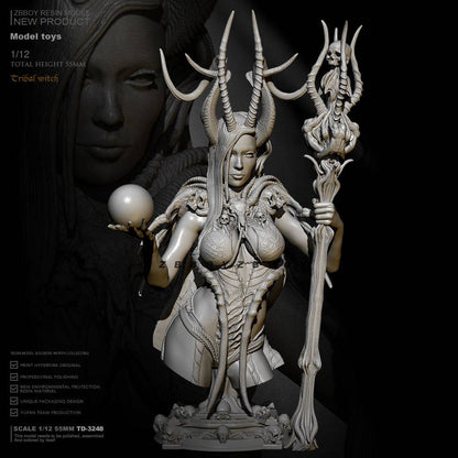 55mm BUST Resin Model Kit Beautiful Girl Enchantress Sorceress Fantasy TD-3248 Unpainted - Model-Fan-Store