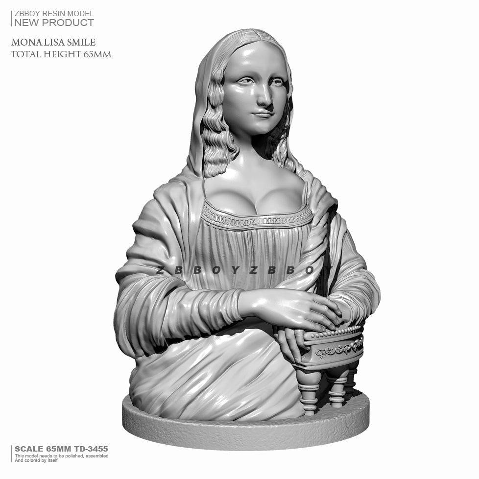 65mm BUST Resin Model Kit Beautiful Girl Mona Lisa TD-3455 Unpainted - Model-Fan-Store