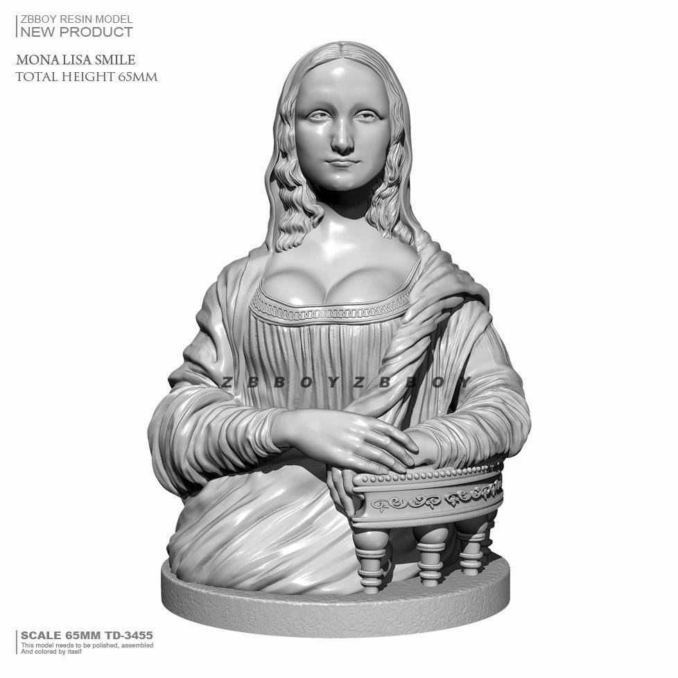 65mm BUST Resin Model Kit Beautiful Girl Mona Lisa TD-3455 Unpainted - Model-Fan-Store