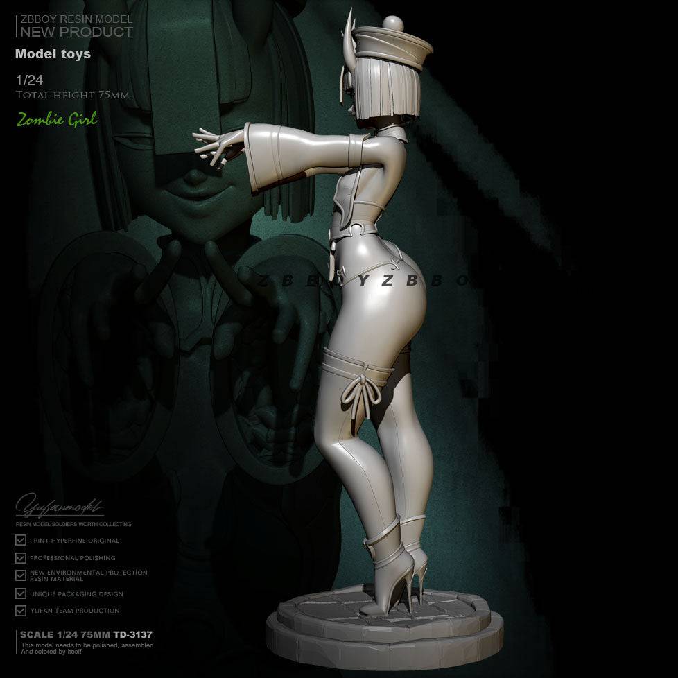 1/24 75mm Resin Model Kit Asian Beautiful Girl Devil Fantasy TD-3137 Unpainted XXX - Model-Fan-Store