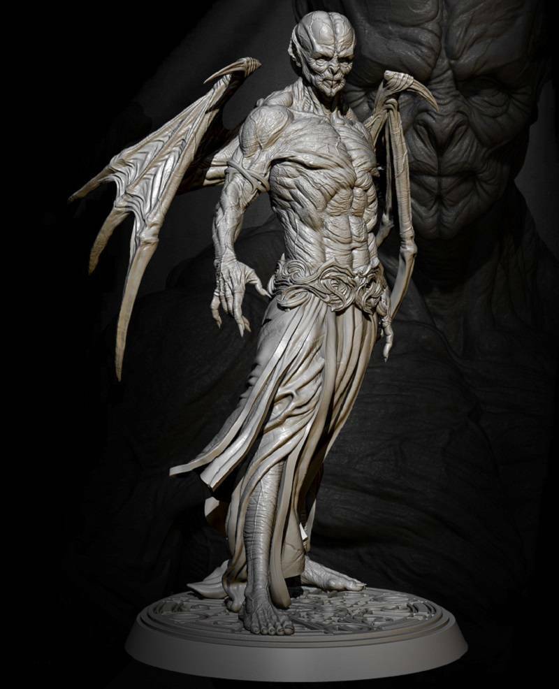 1/24 75mm Resin Model Kit Devil Vampire Dracula Fantasy Unpainted - Model-Fan-Store