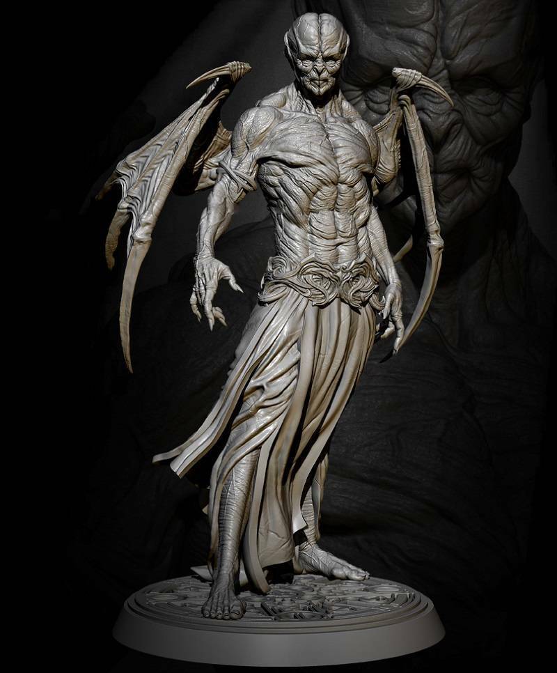 1/24 75mm Resin Model Kit Devil Vampire Dracula Fantasy Unpainted - Model-Fan-Store