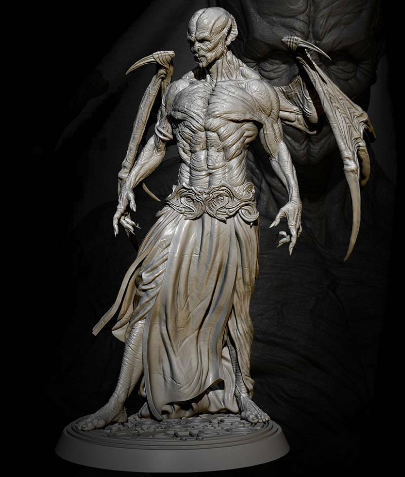 1/24 75mm Resin Model Kit Devil Vampire Dracula Fantasy Unpainted - Model-Fan-Store