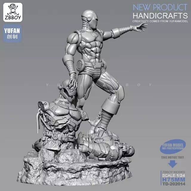 1/24 75mm Resin Model Kit Iron Man and Ultron The Avengers Unpainted - Model-Fan-Store