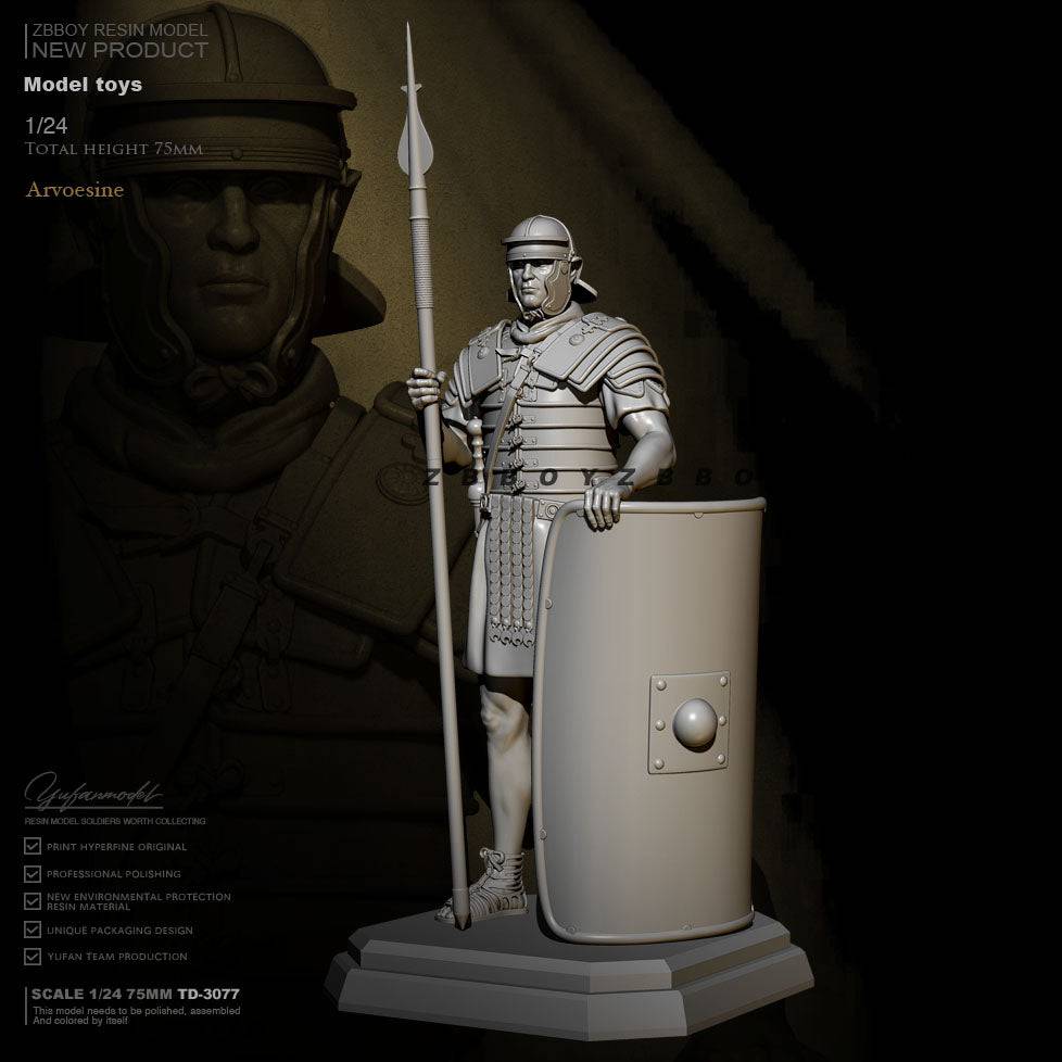 1/24 76mm Resin Model Kit Roman Warrior Soldier TD-3077 Unpainted - Model-Fan-Store