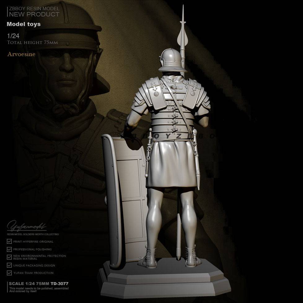 1/24 76mm Resin Model Kit Roman Warrior Soldier TD-3077 Unpainted - Model-Fan-Store