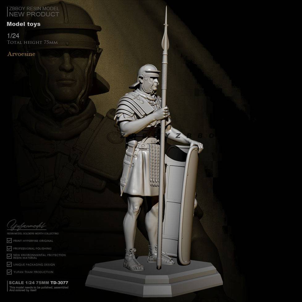 1/24 76mm Resin Model Kit Roman Warrior Soldier TD-3077 Unpainted - Model-Fan-Store