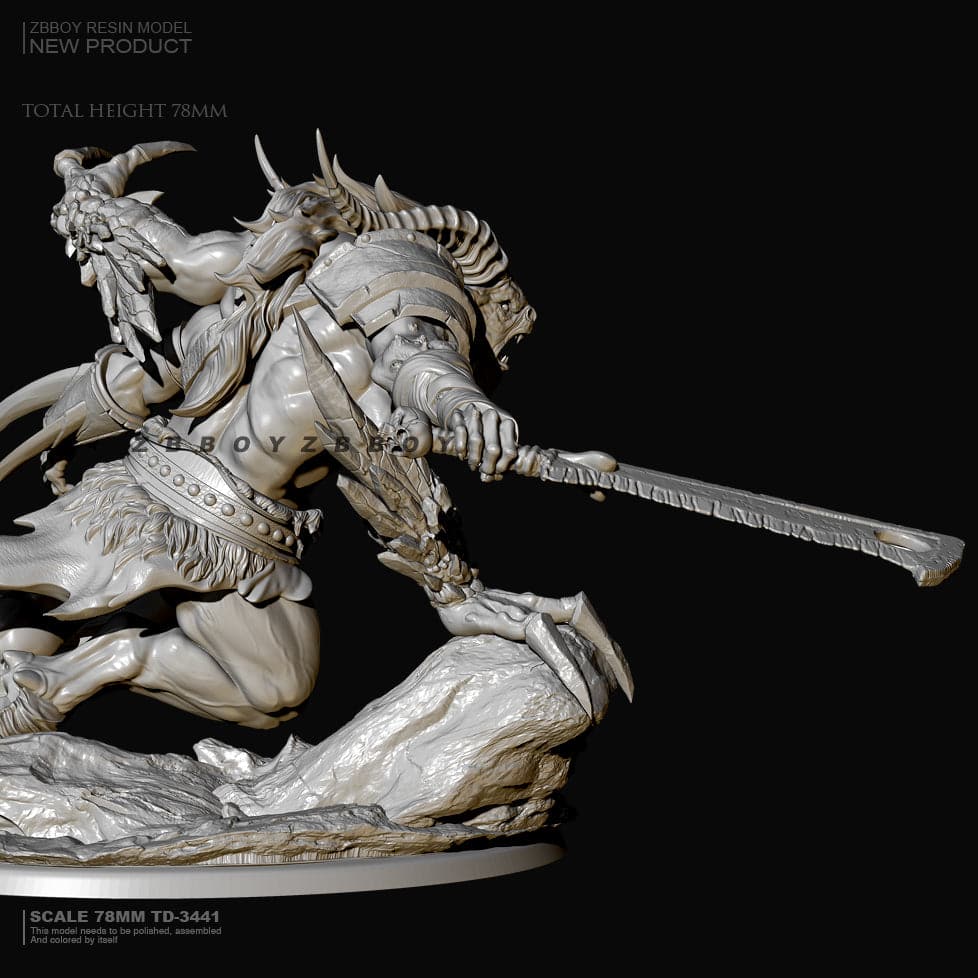 1/24 78mm Resin Model Kit Warrior Monster Fantasy TD-3441 Unpainted - Model-Fan-Store