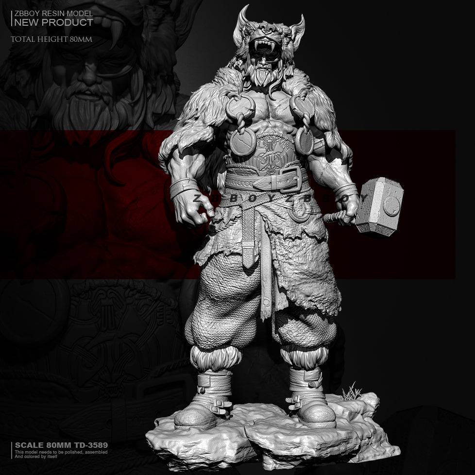 1/24 80mm Resin Model Kit Barbarian Warrior Viking Fantasy TD-3589 Unpainted - Model-Fan-Store