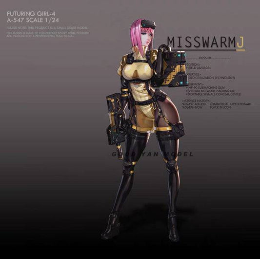 1/24 Resin Cyberpunk Model Kit Space Beautiful GIrl A-547 Unpainted - Model-Fan-Store