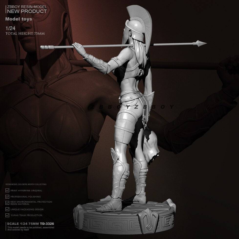 1/24 Resin Model Kit Amazon Beautiful Girl Greek Warrior Fantasy TD-3326 Unpainted - Model-Fan-Store