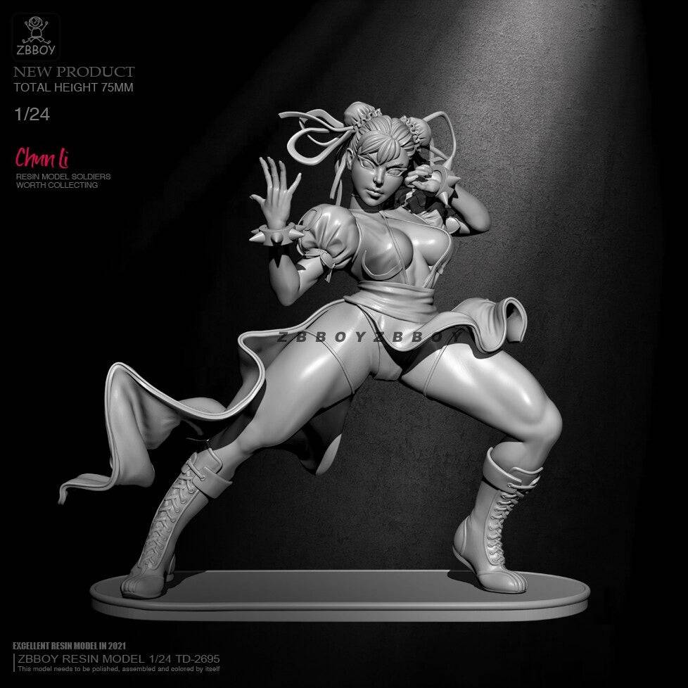 1/24 Resin Model Kit Asian Beautiful Girl Fighter Fantasy TD-2695 Unpainted - Model-Fan-Store