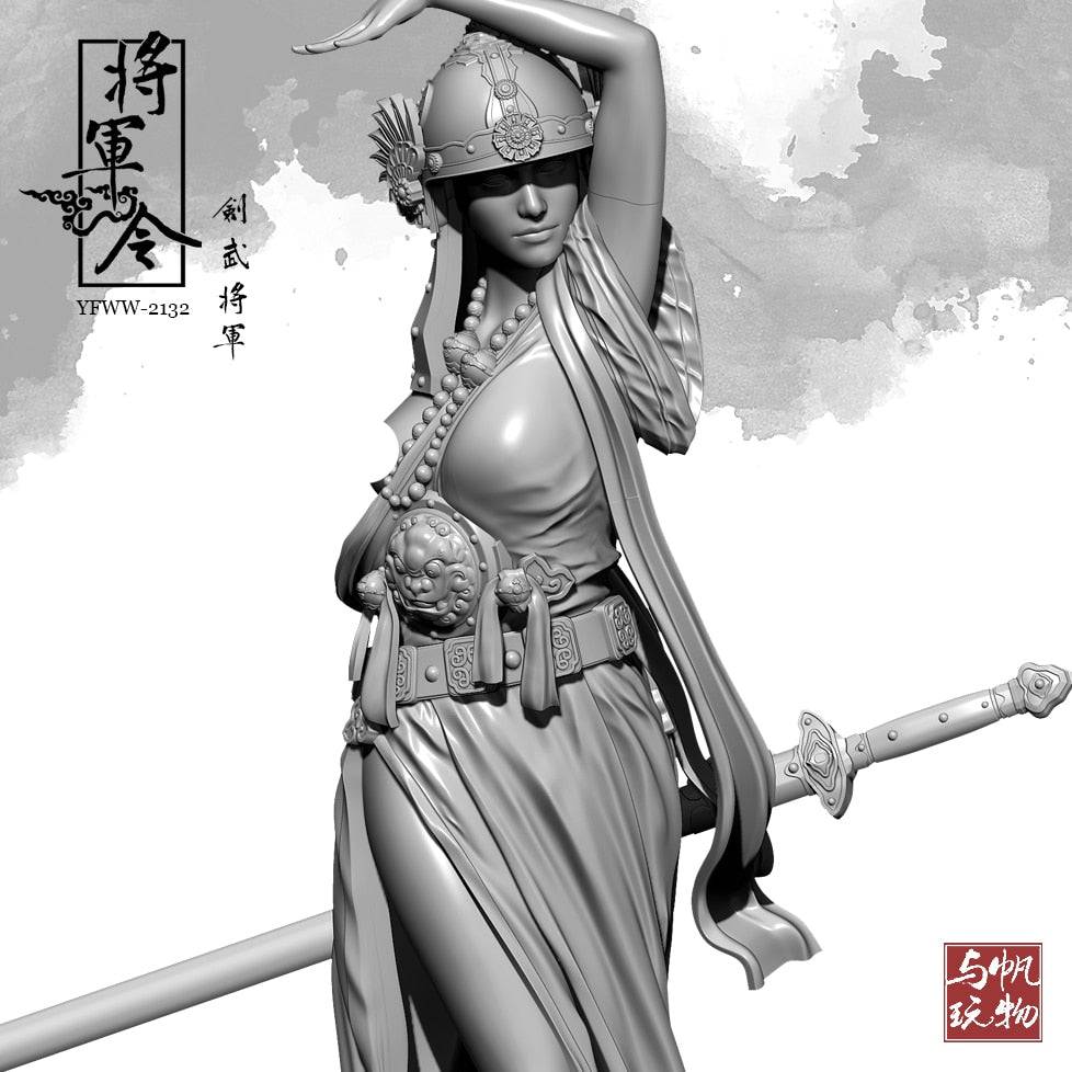 1/24 Resin Model Kit Asian Beautiful Girl Warrior Fantasy Unpainted - Model-Fan-Store