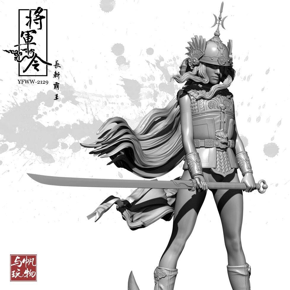 1/24 Resin Model Kit Asian Beautiful Girl Warrior Fantasy Unpainted - Model-Fan-Store