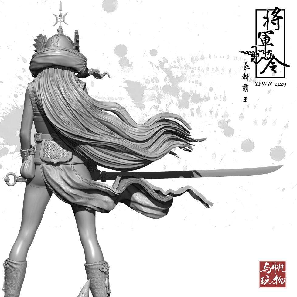 1/24 Resin Model Kit Asian Beautiful Girl Warrior Fantasy Unpainted - Model-Fan-Store