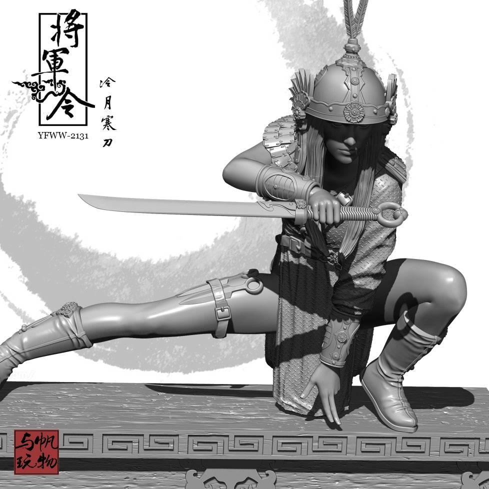 1/24 Resin Model Kit Asian Beautiful Girl Warrior Fantasy Unpainted - Model-Fan-Store