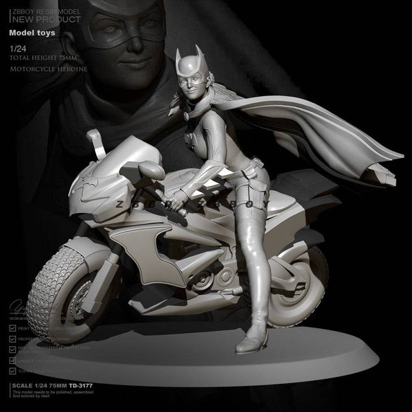 1/24 Resin Model Kit Superhero Beautiful Girl Masked Vigilante Girl TD ...