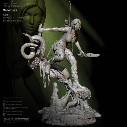 1/24 Resin Model Kit Beautiful Girl Hunter Lara Fantasy TD-3226 Unpainted - Model-Fan-Store