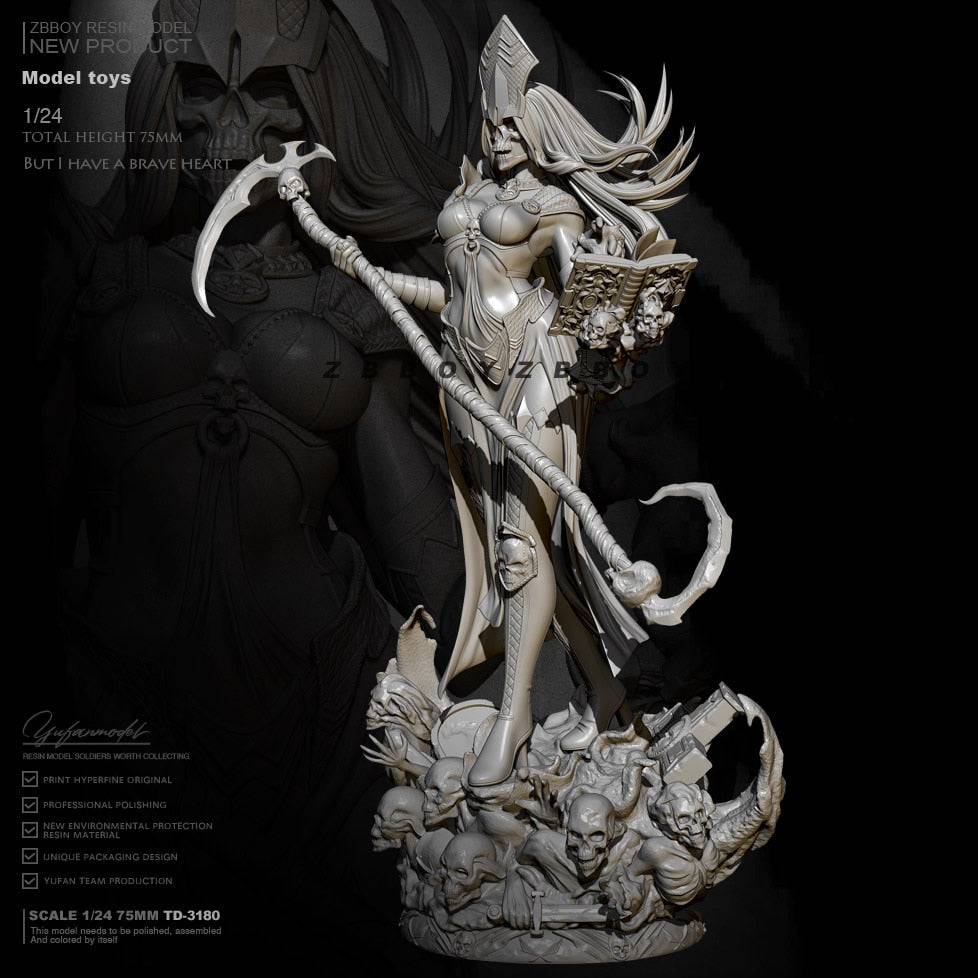 1/24 Resin Model Kit Reaper of Death Beautiful Girl Demon Fantasy TD-3185 Unpainted - Model-Fan-Store
