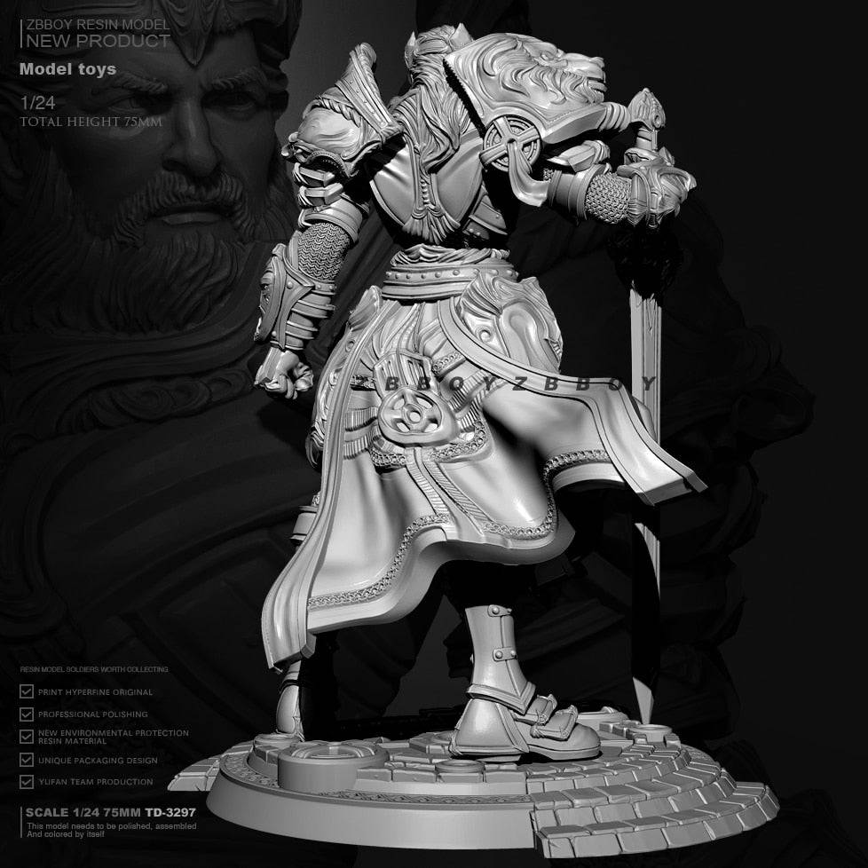 1/24 Resin Model Kit Warrior King Medieval Knight Fantasy TD-3297 Unpainted - Model-Fan-Store