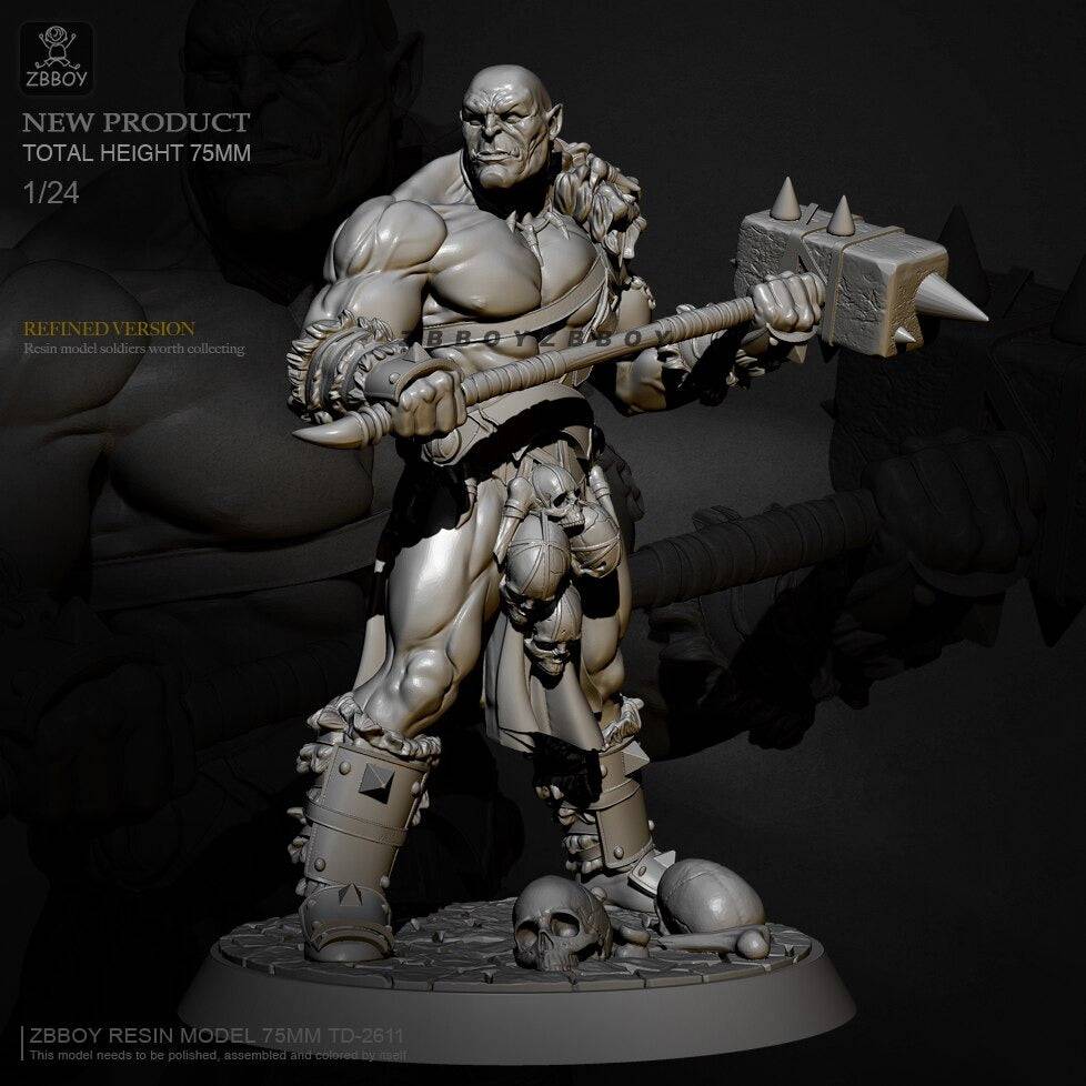 1/24 Resin Model Kit Warrior Orc WOW Fantasy TD-2611 Unpainted - Model-Fan-Store