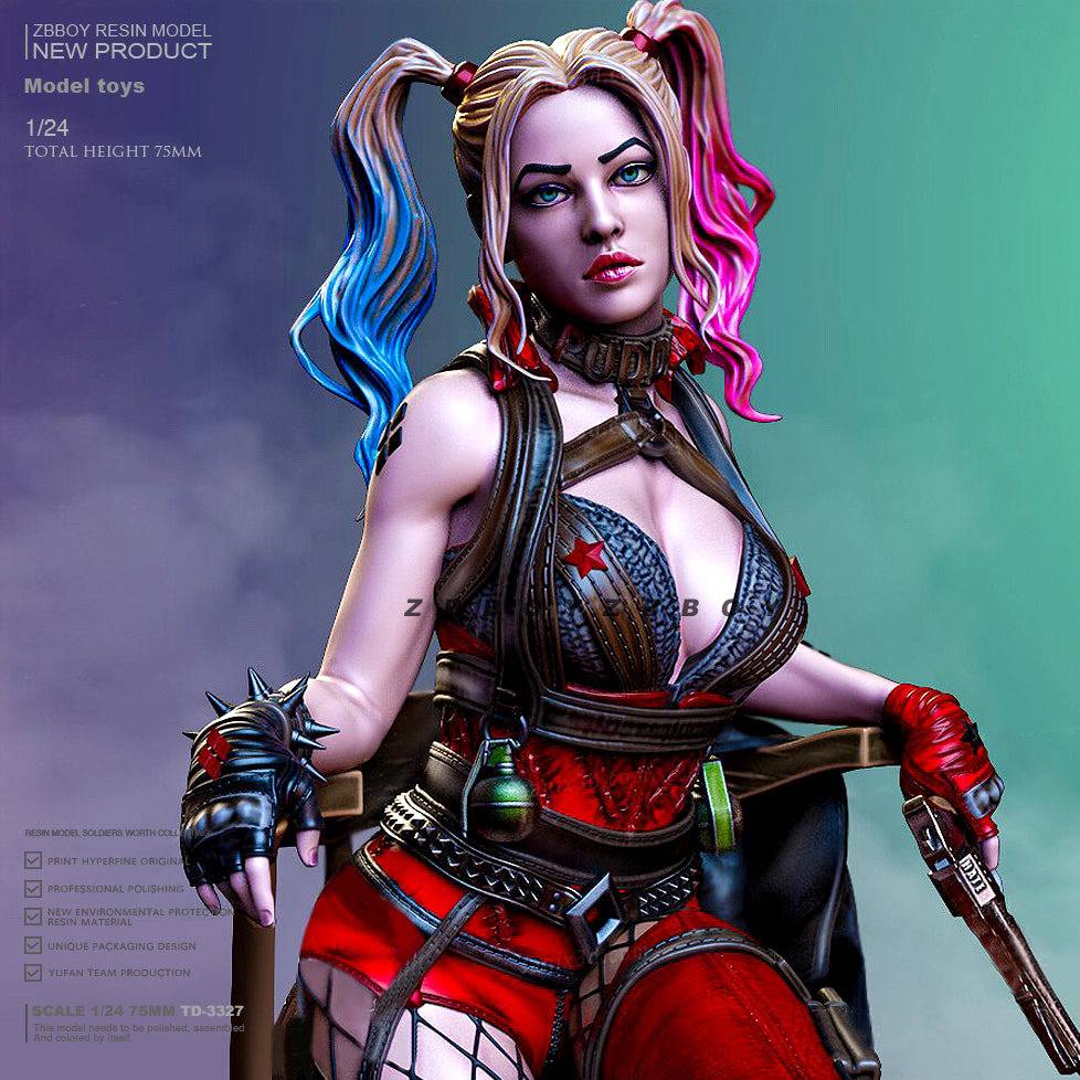 1/24 Resin Superhero Model Kit Harley Quinn TD-3327 Beautiful Girl Unpainted - Model-Fan-Store