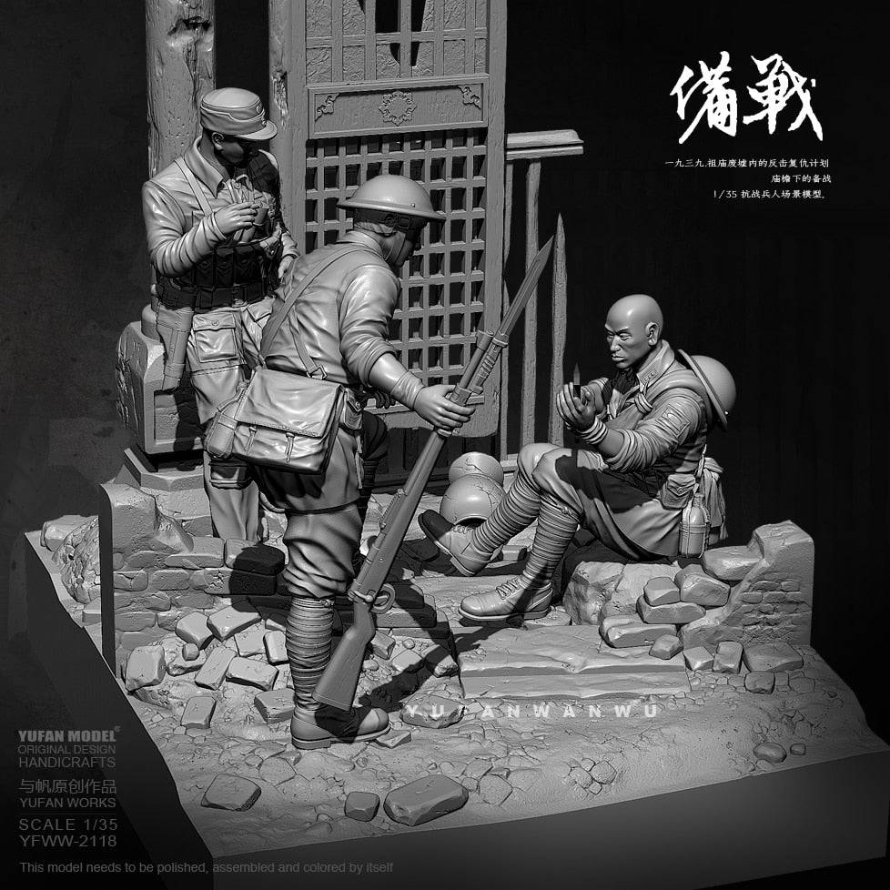 1/35 Resin Model Kit Asian Soldiers Unpainted - Model-Fan-Store