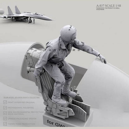 1/48 Resin Model Kit Modern Fighter Pilot A-837 Unpainted - Model-Fan-Store