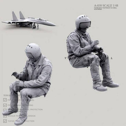 1/48 Resin Model Kit Modern Fighter Pilot A-838 Unpainted - Model-Fan-Store