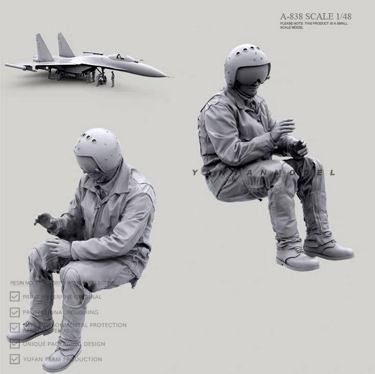 1/48 Resin Model Kit Modern Fighter Pilot A-838 Unpainted - Model-Fan-Store