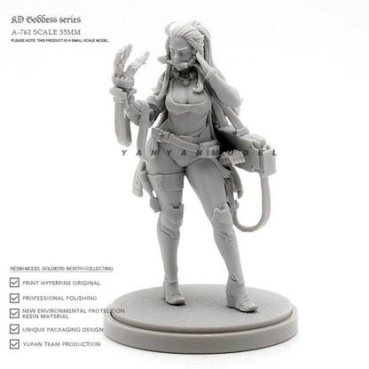 38mm Resin Cyberpunk Model Kit Future Beautiful Girl Fantasy A-762 Unpainted - Model-Fan-Store