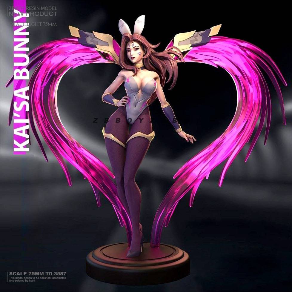 75MM Resin Model Kit Beautiful Girl Love Rabbit Fantasy TD-3587 Unpainted - Model-Fan-Store