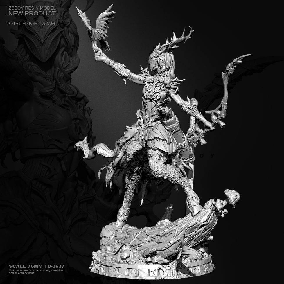 76mm Resin Model Kit Forest Guardian Centaur Druid Fairy Tales TD3637