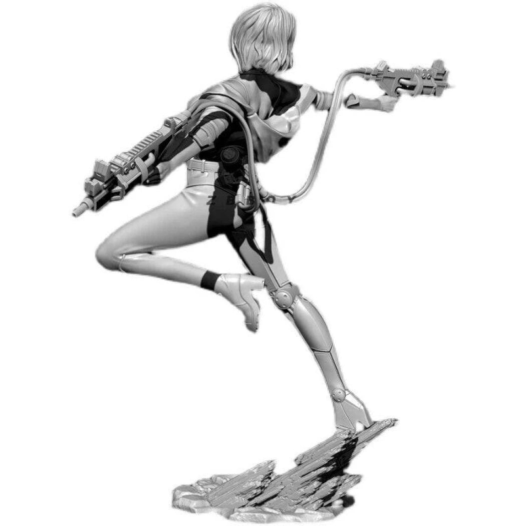 80mm Resin Cyberpunk Model Kit Beautiful Girl Shooter Fantasy TD-3453 Unpainted - Model-Fan-Store