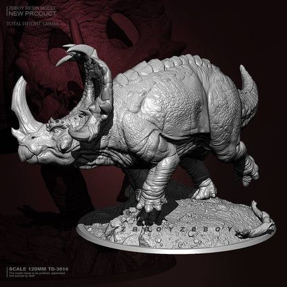 90mm Resin Model Kit Animal Triceratops Dinosaur Fantasy TD-3614 Unpainted - Model-Fan-Store