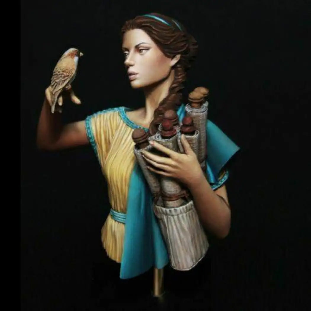 1/10 BUST Resin Model Kit Greek Beautiful Girl Canary Scrolls Unpainted - Model-Fan-Store