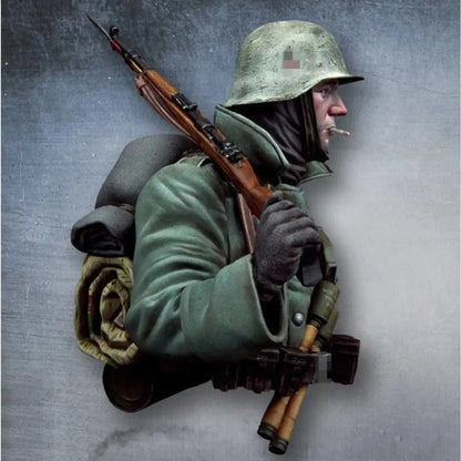 1/10 BUST Resin Model Kit Winter German Soldier Infantryman WW2 Unpainted - Model-Fan-Store