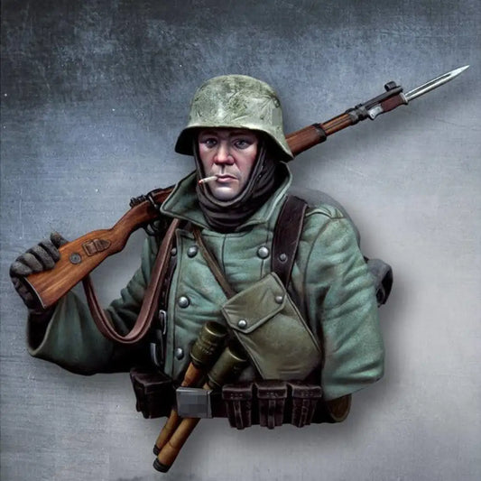 1/10 BUST Resin Model Kit Winter German Soldier Infantryman WW2 Unpainted - Model-Fan-Store