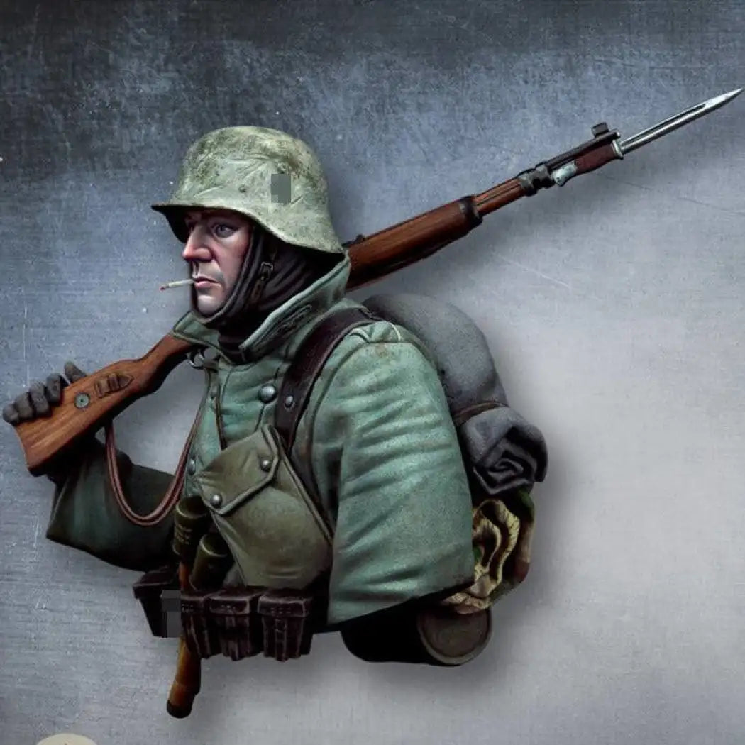 1/10 BUST Resin Model Kit Winter German Soldier Infantryman WW2 Unpainted - Model-Fan-Store