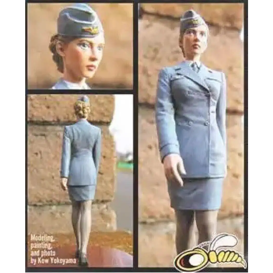 1/20 90mm Resin Model Kit Beautiful Girl Uniform Officer Pilot Unpainted - Model-Fan-Store