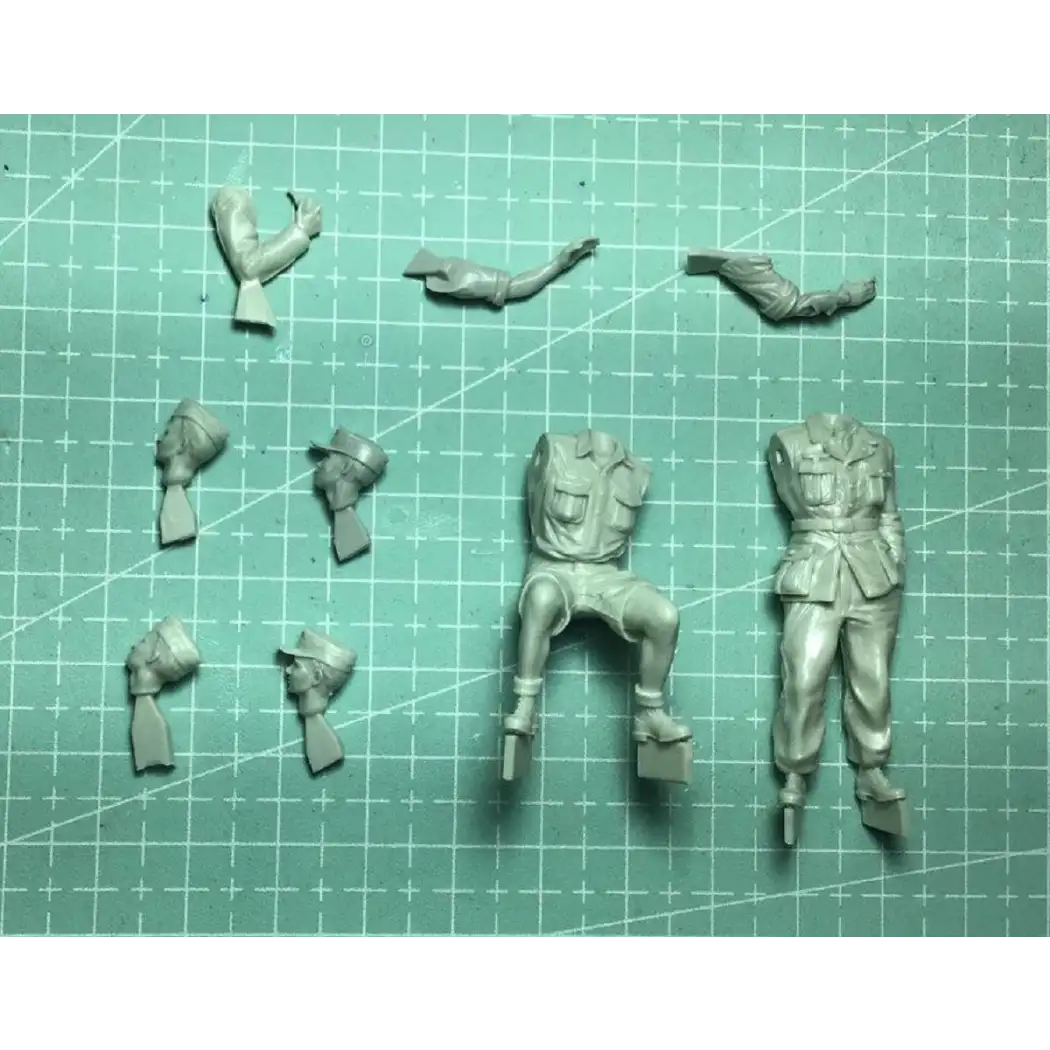 thumbnail image 2 of 1/35 Scale Resin WWII German Tank Crew Figures (3) – Unassembled/Unpainted – Kit F185 2 of 4