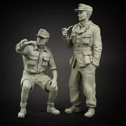 1/35 2pcs Resin Model Kit German Soldiers DAK Tankers WW2 Unpainted - Model-Fan-Store