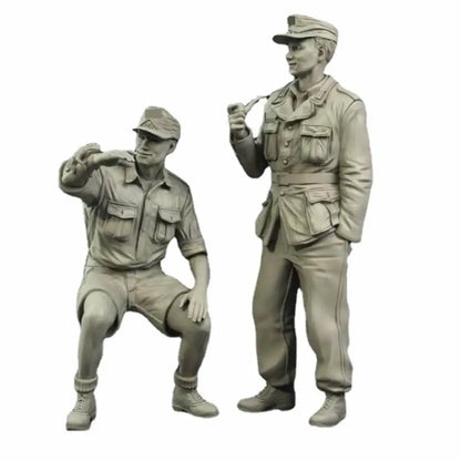 1/35 2pcs Resin Model Kit German Soldiers DAK Tankers WW2 Unpainted - Model-Fan-Store