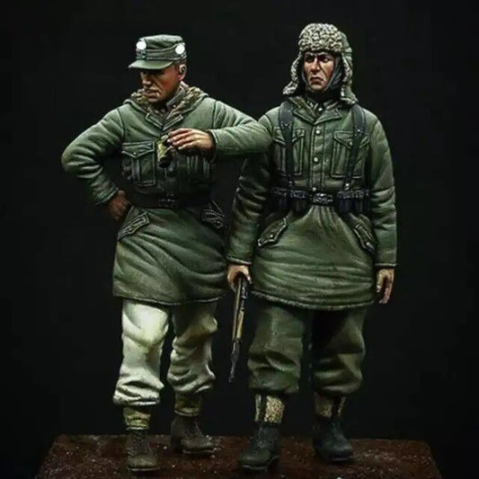 1/35 2pcs Resin Model Kit German Soldiers Grenadier 4 Heads WW2 Unpainted - Model-Fan-Store