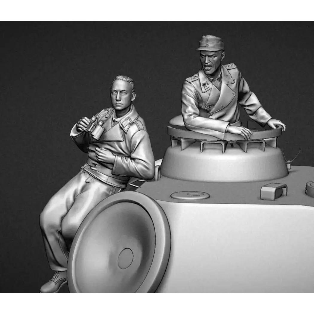 1/35 2pcs Resin Model Kit German Soldiers Tank Crew no tank WW2 Unpainted - Model-Fan-Store