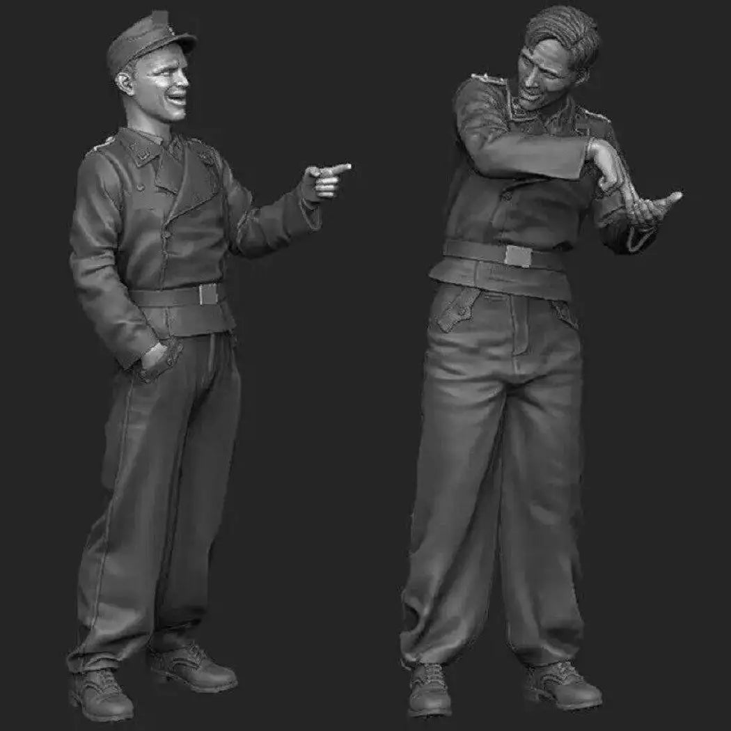 1/35 2pcs Resin Model Kit German Soldiers Tank Crew WW2 Unpainted - Model-Fan-Store