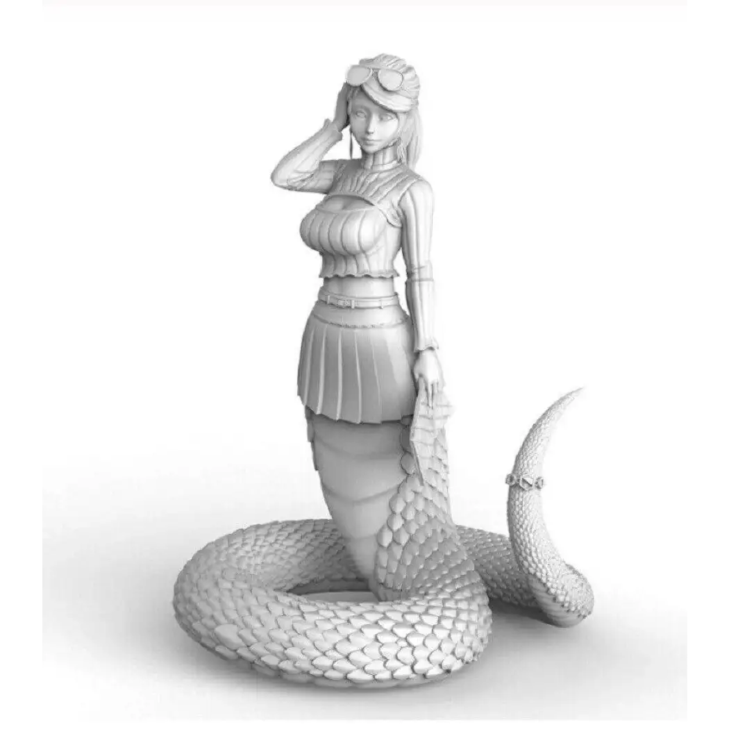 1/35 Resin Model Kit Asian Beautiful Girl Snake Fantasy Unpainted B1 - Model-Fan-Store