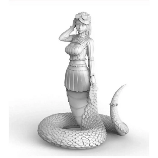 1/35 Resin Model Kit Asian Beautiful Girl Snake Fantasy Unpainted B1 - Model-Fan-Store