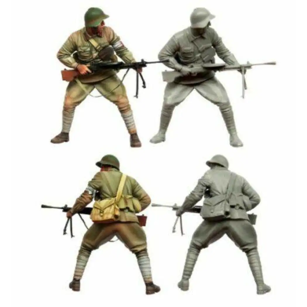 1/35 Resin Model Kit Italian Soldier Machine Gunner WW2 Unpainted - Model-Fan-Store