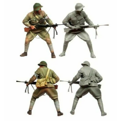 1/35 Resin Model Kit Italian Soldier Machine Gunner WW2 Unpainted - Model-Fan-Store